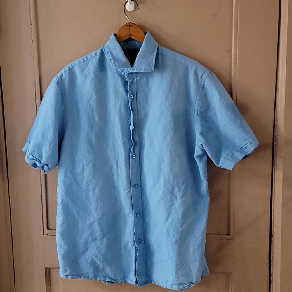 Linea Rossa Signature Button Down Sz M 55/45 Linen